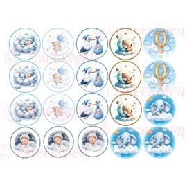 Готова фотодекорация за мъфини и дребни сладки - Бебе момче 1