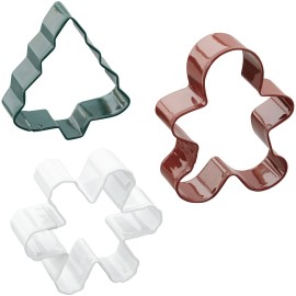 Комплект метални кутери "Коледна елха, джинджър и снежинка" - 3 елемента