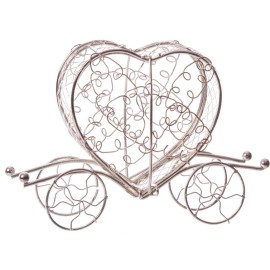 Метална кутийка - Сребърна карета в формата на сърце