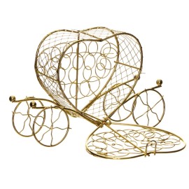 Метална кутийка - Златна карета в формата на сърце