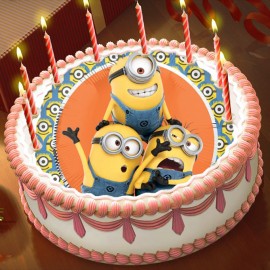 Готова фотодекорация кръгла "Minions 1"