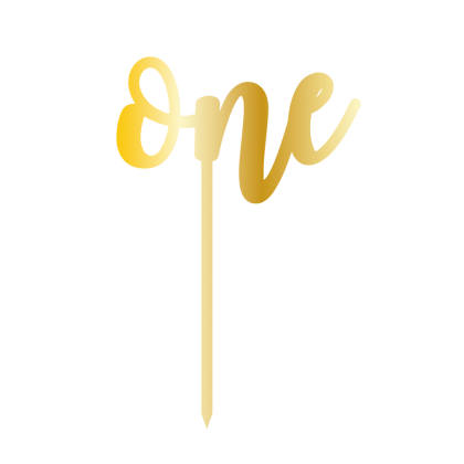 Връх за торта "One" - златен