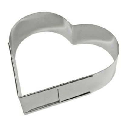 Раздвижен ринг за торти - сърце - Ø29-38 h7см