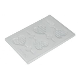 Термоформована форма "Сърце - близалка" - 4 гнезда