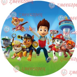 Готова фотодекорация кръгла "Paw Patrol 3"