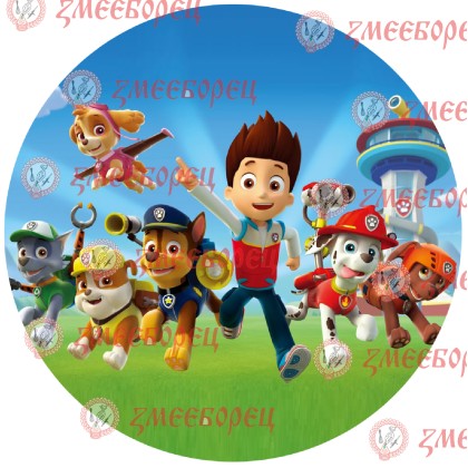 Готова фотодекорация кръгла "Paw Patrol 3"