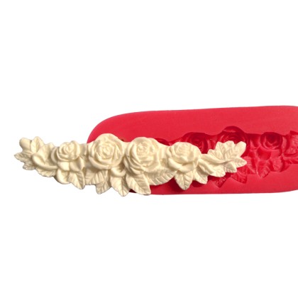 Силиконов калъп "Бордюр - рози"