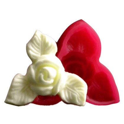 Силиконов калъп "Роза с три листа 2"