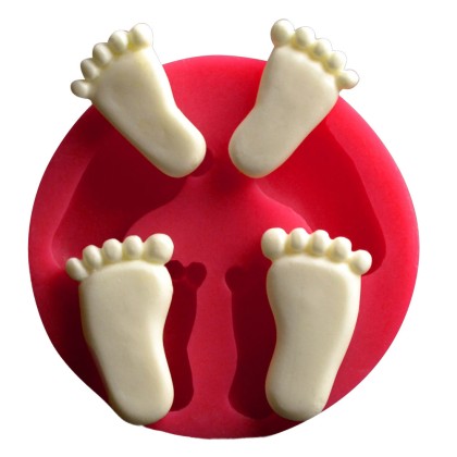 Силиконов калъп "Бебешки стъпки - 2 размера"