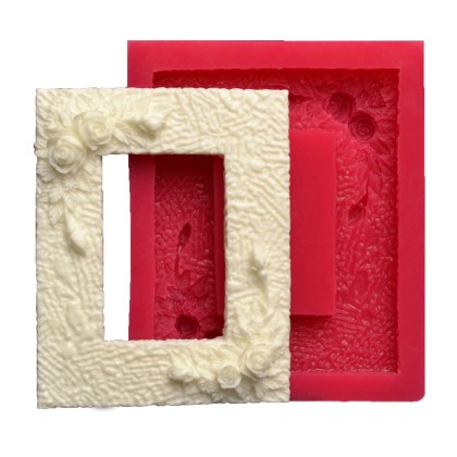 Силиконов калъп "Рамка с рози в ъглите"