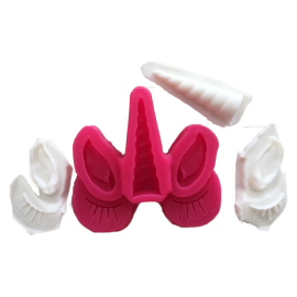 Силиконов калъп "Рог, уши и очи на еднорог"