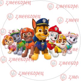 Готова фотодекорация кръгла "Paw Patrol 4"