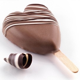 Силиконова форма за сладолед "GEL03 - HEART-IC" - 2 гнезда