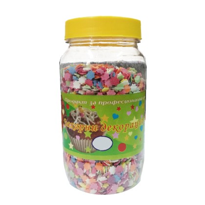 Захарна поръска "Звезди" - Шарени - 250гр