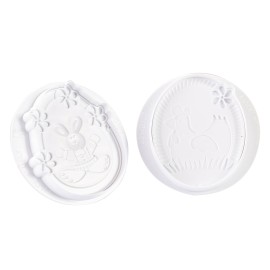 Комплект кутери с ежектор "Заек и Пиле в рамка Яйце" - 2 елемента