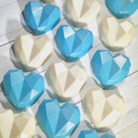 Силиконова форма "Сърце - диамант" - 8 гнезда