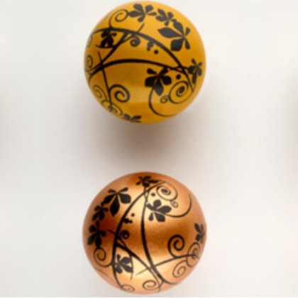 Напечатана форма за шоколад с трансфер "Златни елхови топки"