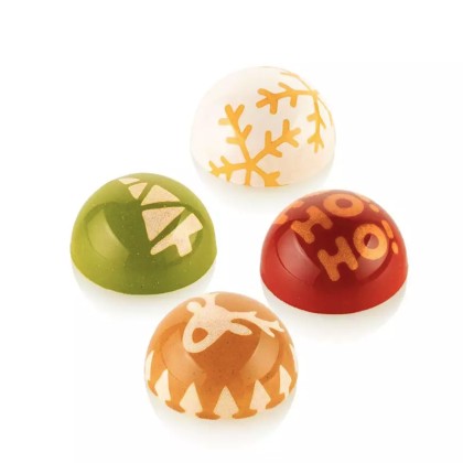 Комплект Коледни Тританиева форма + 4 щампи - "Kit Semisfera B"