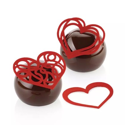 Силиконова форма декор сърце "Adore"