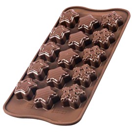 Силиконова форма "Коледни звезди"