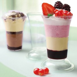 Прозрачна чаша с капак "Джемини - 200мл" - 10 броя