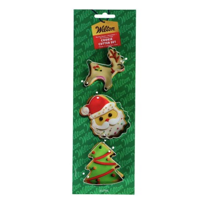 Комплект метални кутери "Елен, Дядо Коледа, Елха"