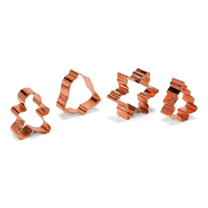 Комплект метални кутери "Коледни - 4 елемента"