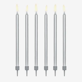 Комплект свещи - сребро металик 12бр.