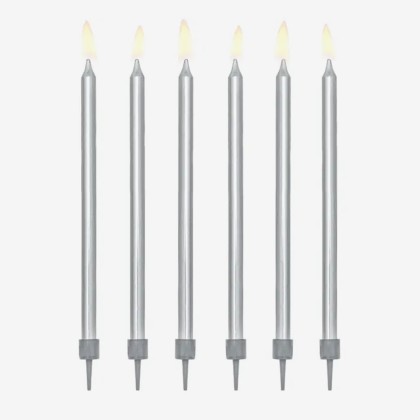 Комплект свещи - сребро металик 12бр.