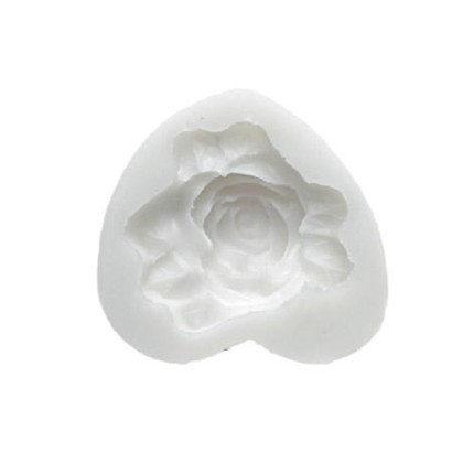 Силиконов калъп "Роза с листа"