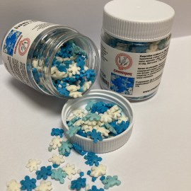 Захарна поръска "Снежинки" - 3 цвята - 30гр