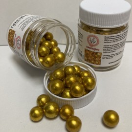 Захарна поръска "Перли" 10мм - старо злато - 35гр