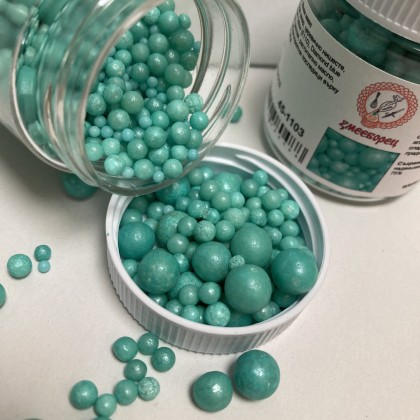 Захарна поръска "Перли" микс - тюркоаз - 45гр