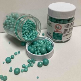 Захарна поръска "Перли" микс - тюркоаз - 45гр