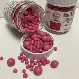 Захарна поръска "Перли" микс - розови - 45гр