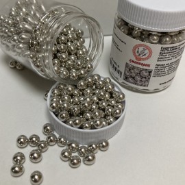 Захарна поръска "Перли" 5мм - сребърни - 50гр