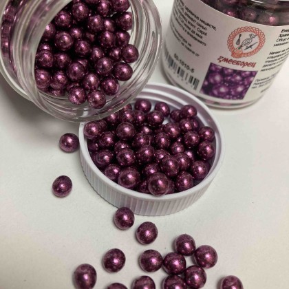 Захарна поръска "Перли" 5мм - лилави - 50гр