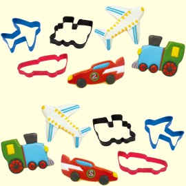 Комплект метални кутери "Формула 1, самолет и влак" - 3 елемента