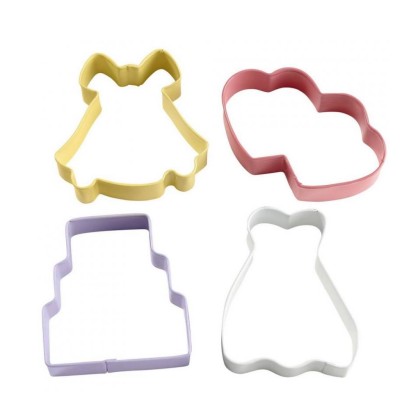 Комплект метални кутери "Сватбени" - 4 елемента