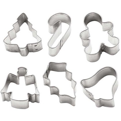 Комплект метални кутери "Нова година" - 6 елемента