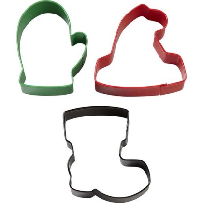 Комплект метални кутери "Шапка, ръкавица и ботуш" - 3 елемента