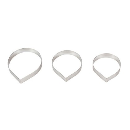 Комплект метални кутери "Листо на роза" - 3 елемента