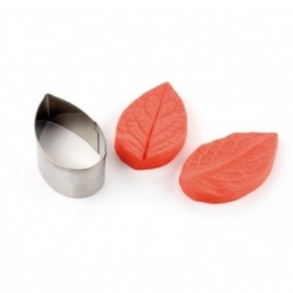 Комплект метален кутер със силиконови щампи "Листо универсално" - 3 елемента