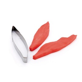 Комплект метален кутер със силиконови щампи "Зелено листо на Лале" - 3 елемента