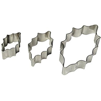 Комплект метални кутери "Новогодишно листо" - 3 елемента