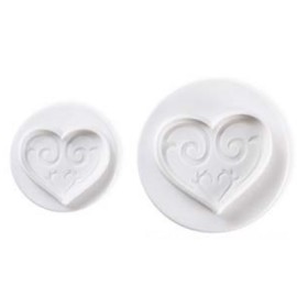 Комплект кутери с ежектор "Сърце с орнамент" - 2 елемента