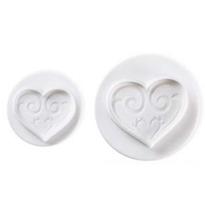 Комплект кутери с ежектор "Сърце с орнамент" - 2 елемента