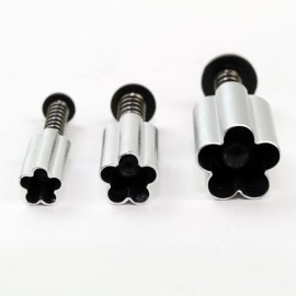 Комплект метални кутери 3 елемента с избутвач за универсално цвете