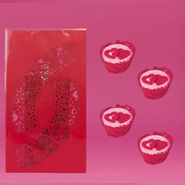 Кошнички за кексчета - червени сърца